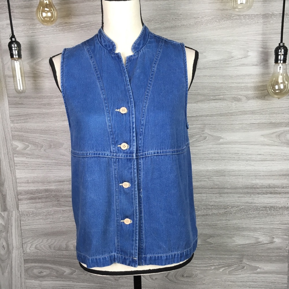 Democracy Button Down Denim Look Size S